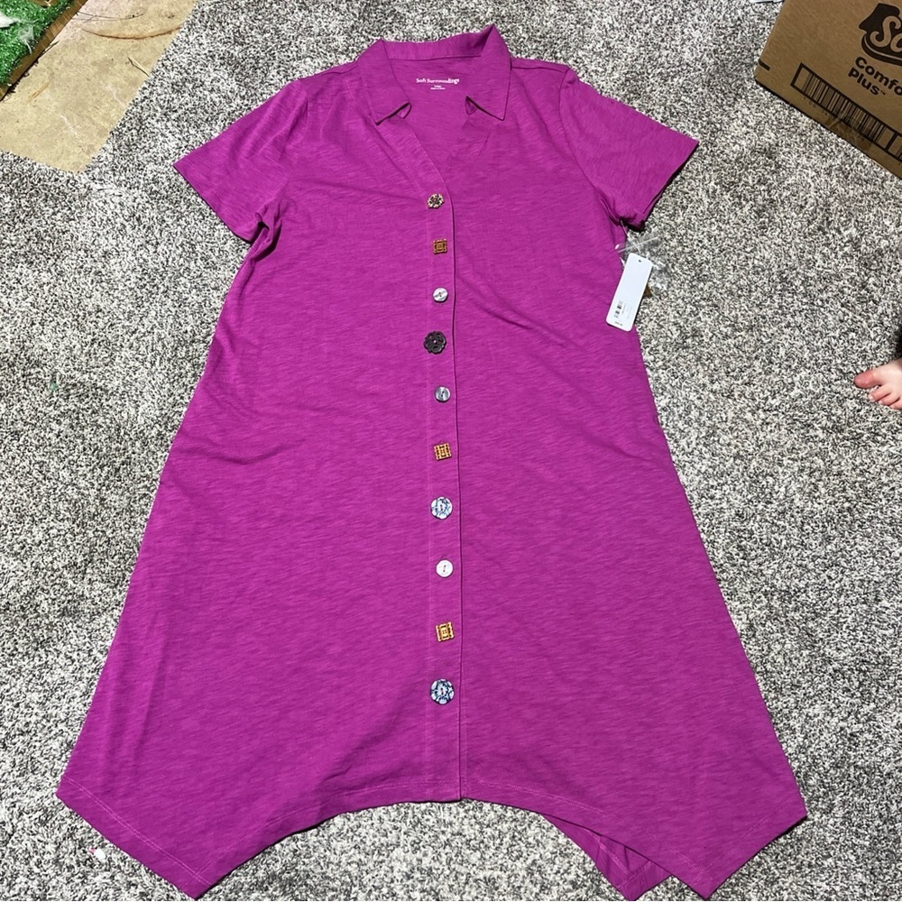SOFT SURROUNDINGS NWT $99 Danielle Button Dress i… - image 2